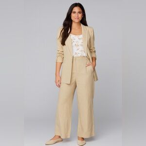 Simply Vera Vera Wang Tan Open Front Linen Blazer